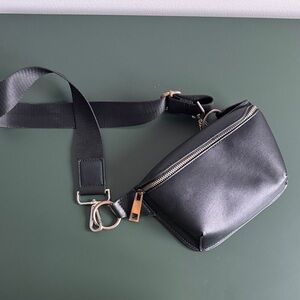 Bershka Black Belt Bag with Silver Accents